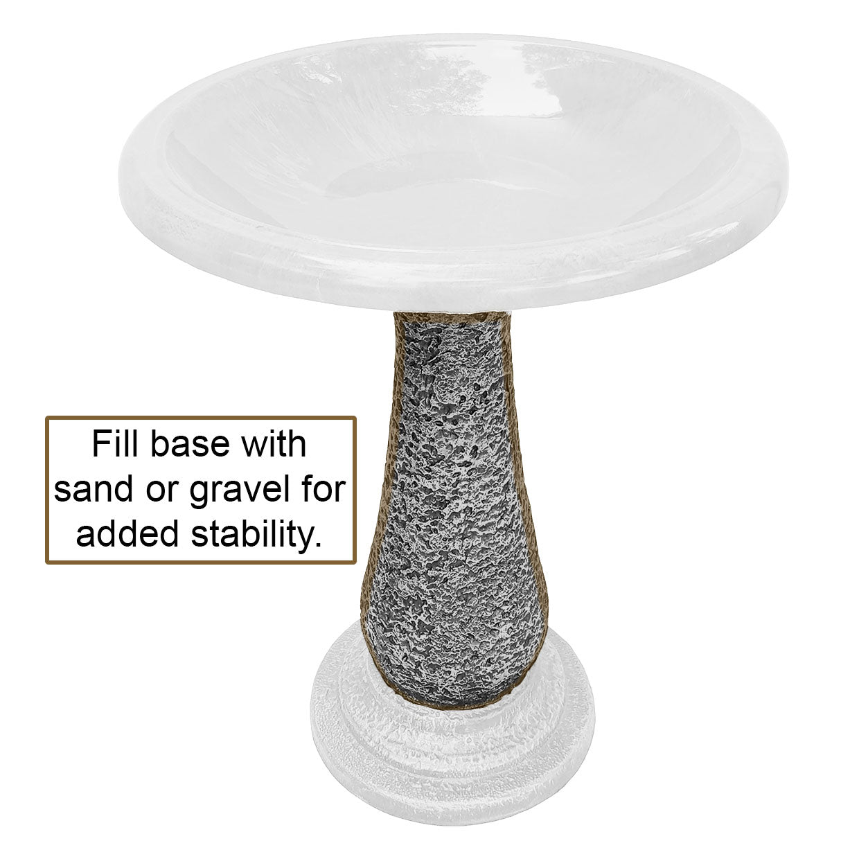 Azure Fiber Clay Birdbath - 24"