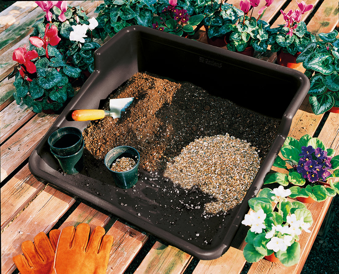 Tidy Tray - Black with Stainless Steel Trowel & Cultivator