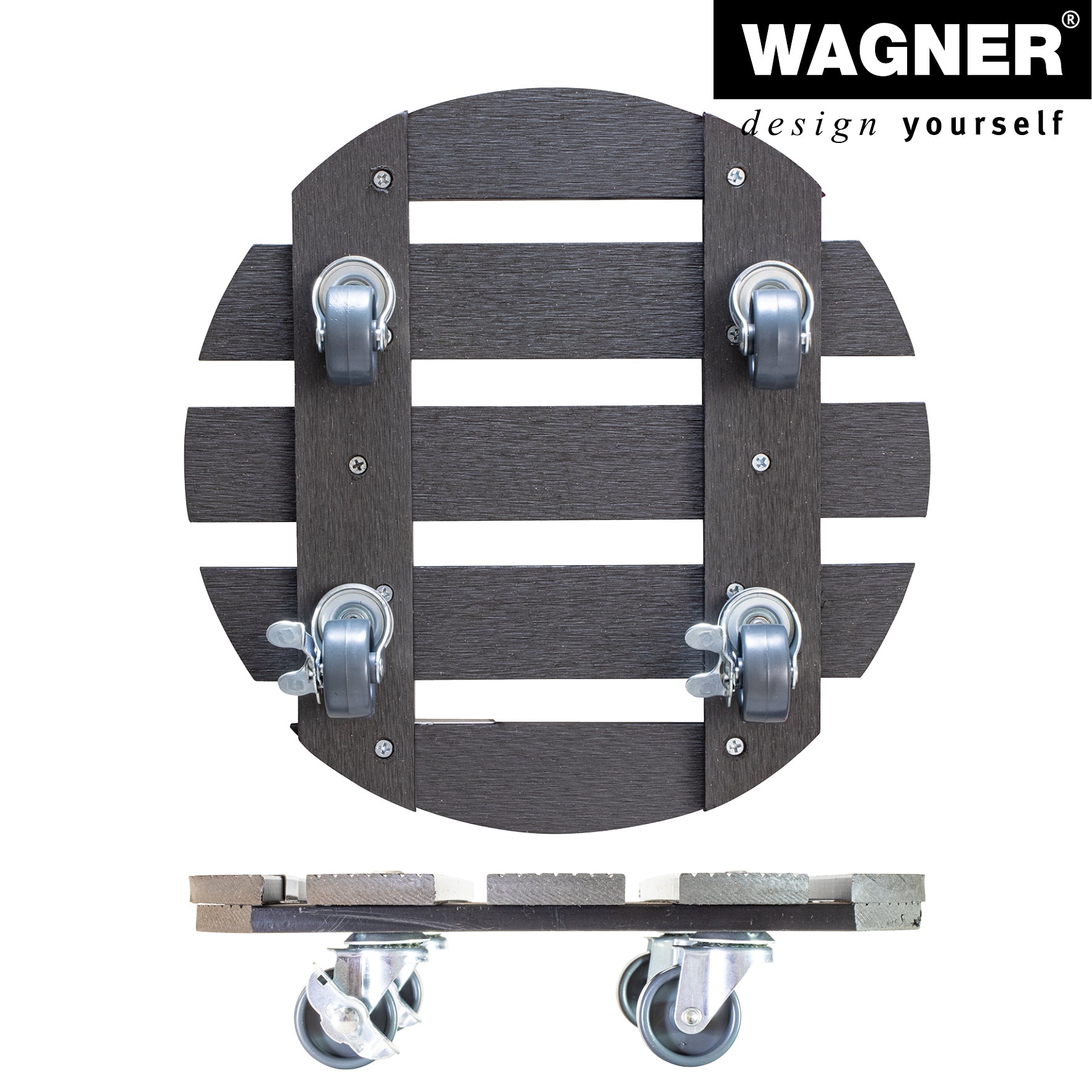 Wagner Waterproof Plant Caddy - 11.4" Gray Round