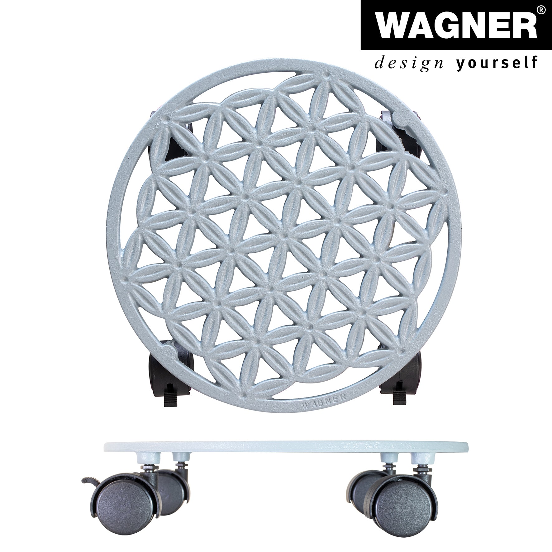 Cast Iron Plant Caddy - 11.4" Smoke Gray Round