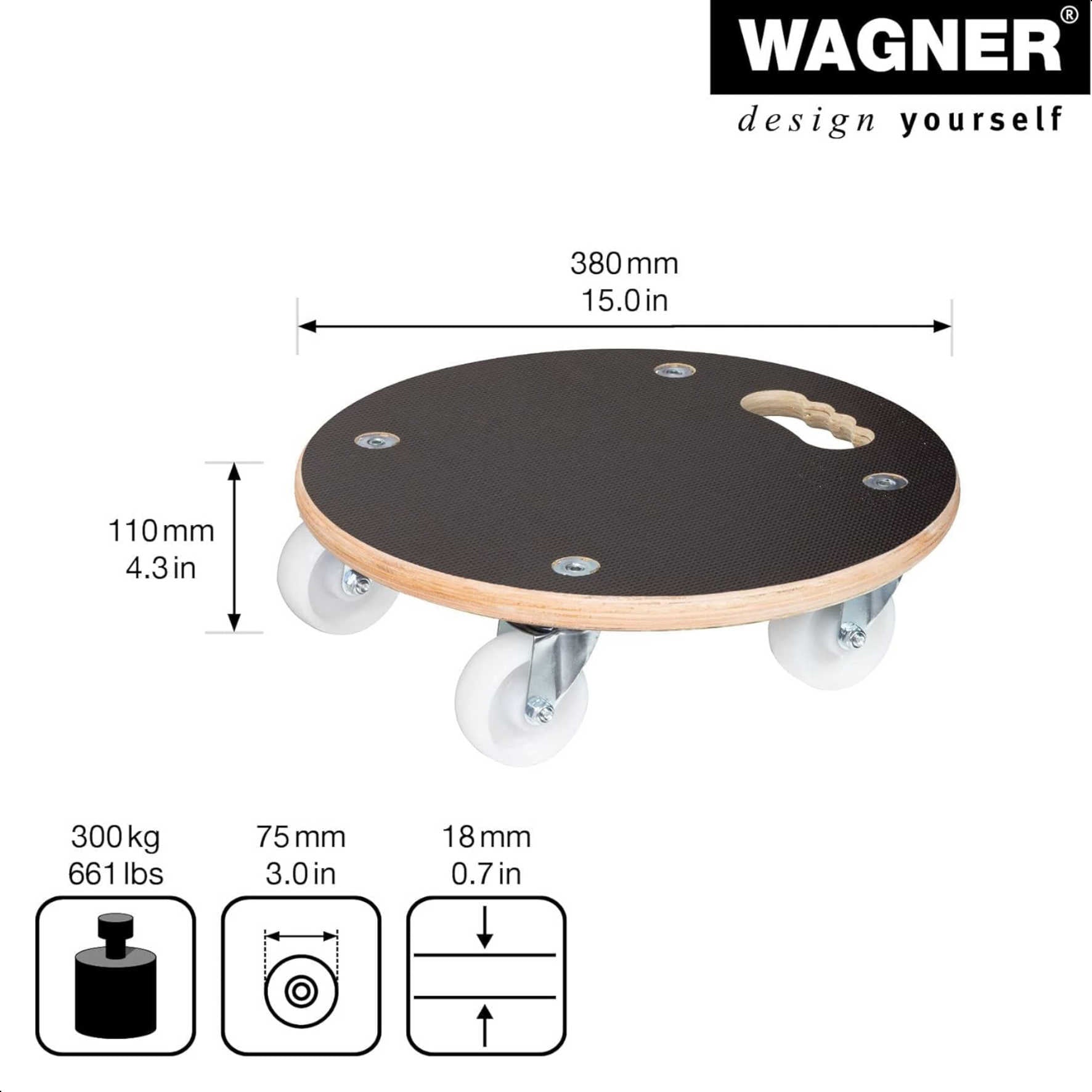 MaxiGrip Plant Caddy - 15" Black Round