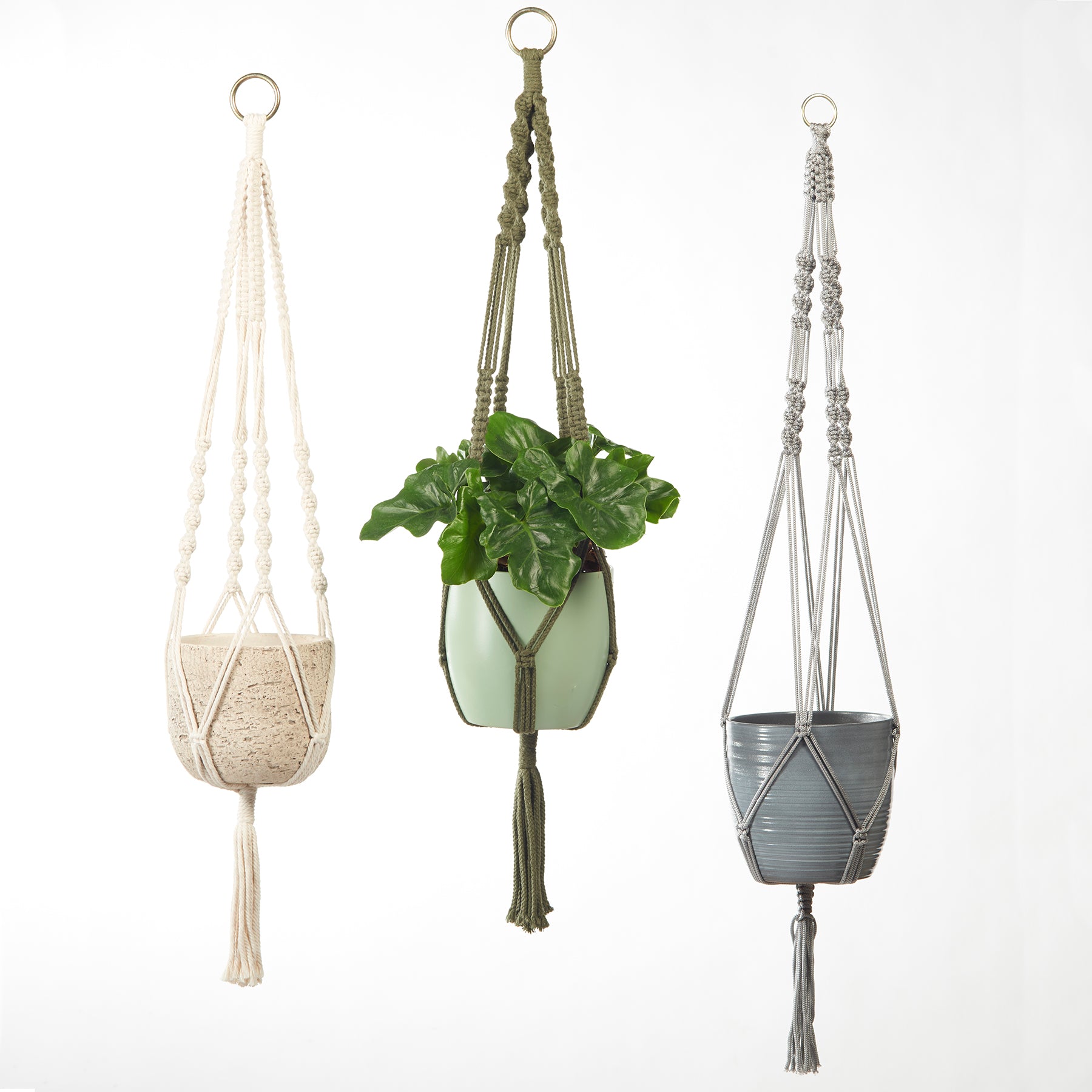 Macrame Hanger - 35" Natural Green