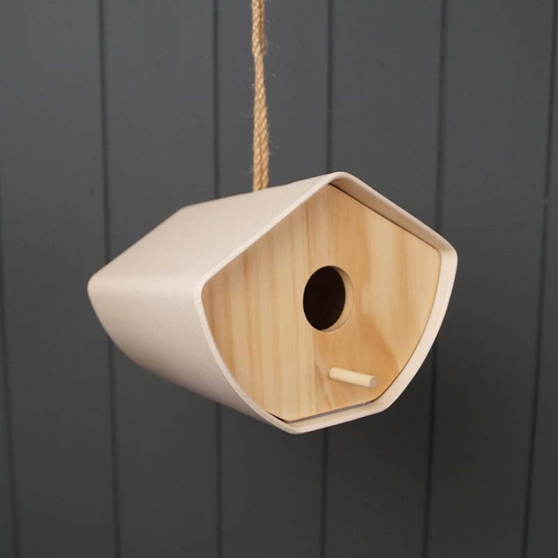 Japandi Birdhouse - 6.3" Natural Bamboo