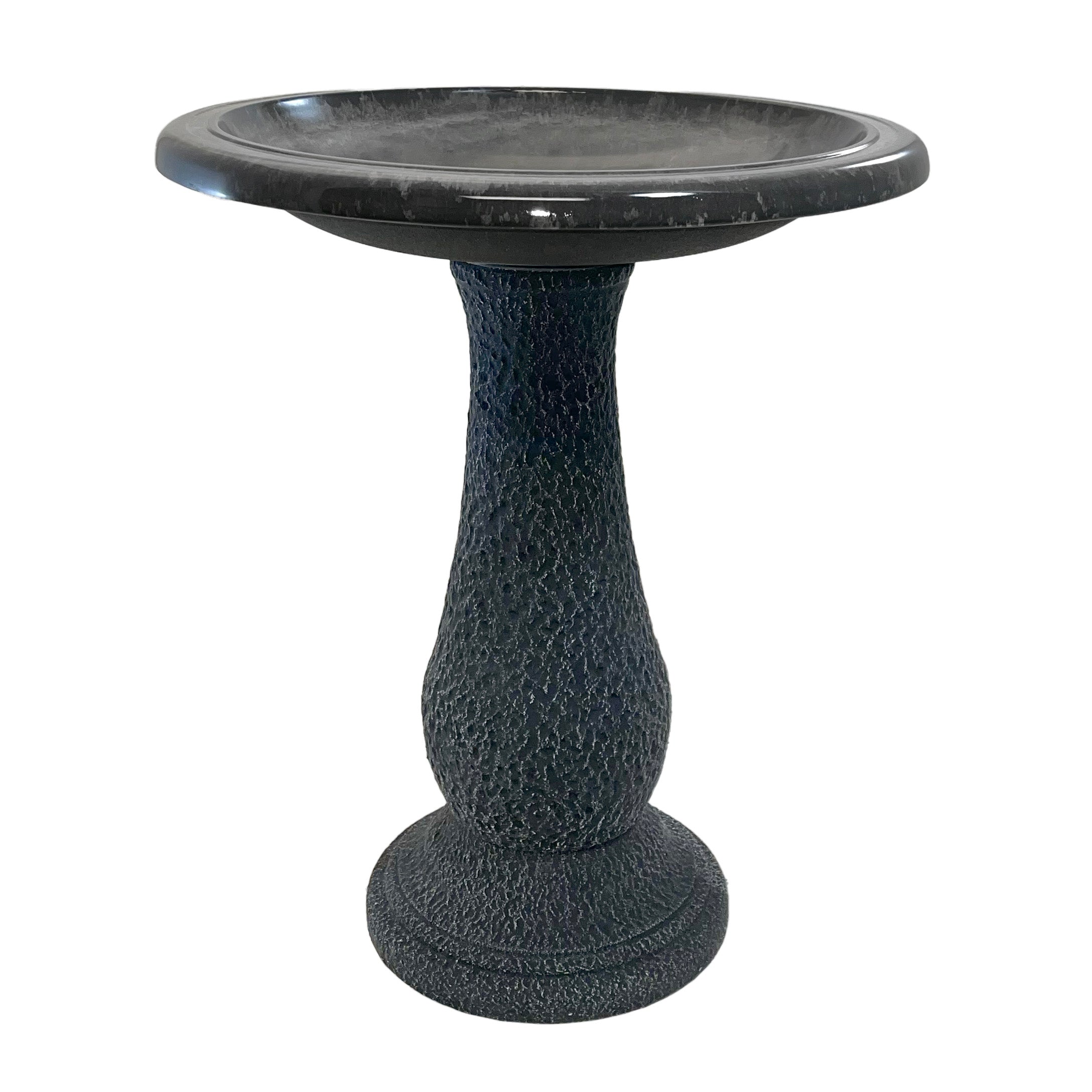 Gray Fiber Clay Birdbath m- 24"