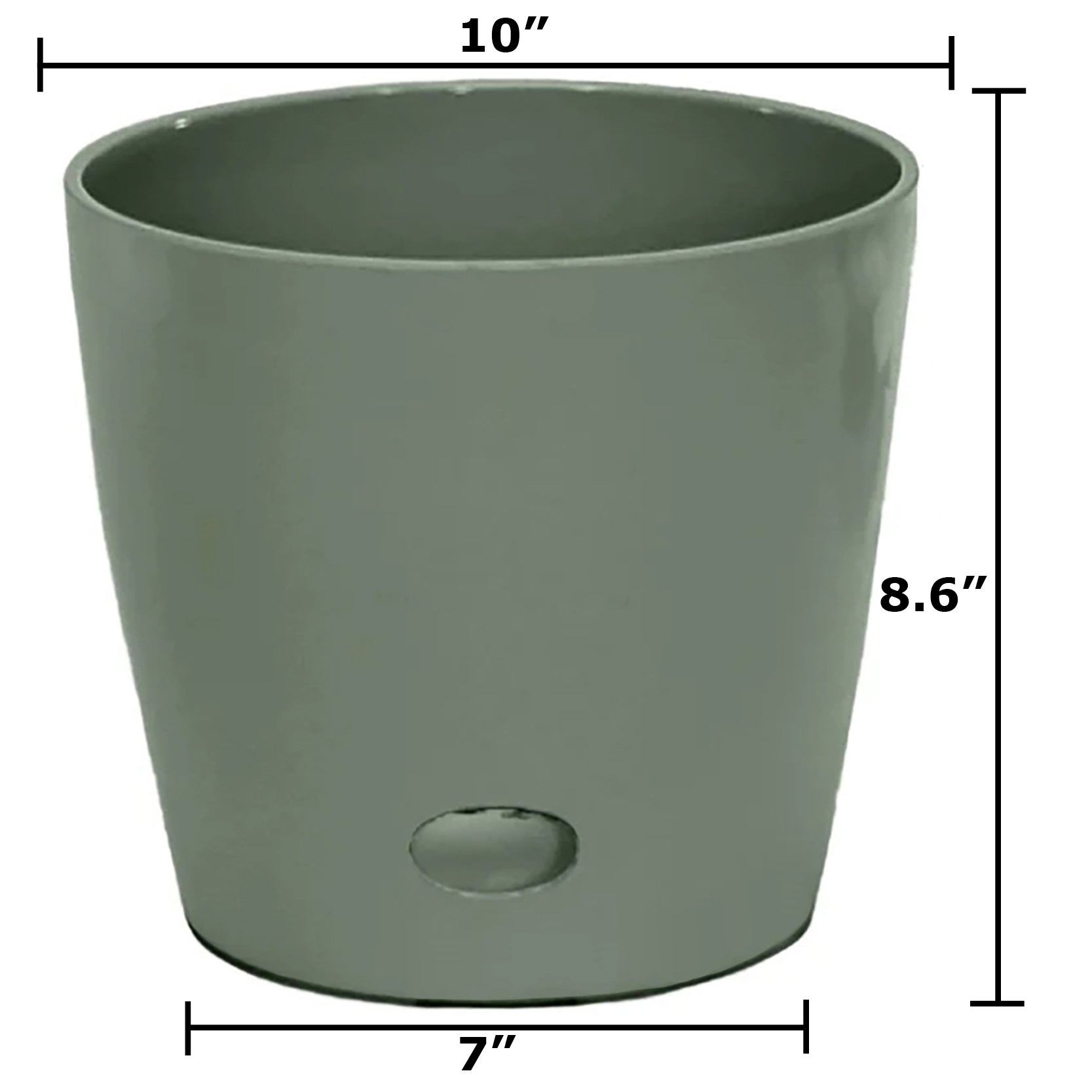 Self-Watering Bamboo Pot - 10" Sage Round