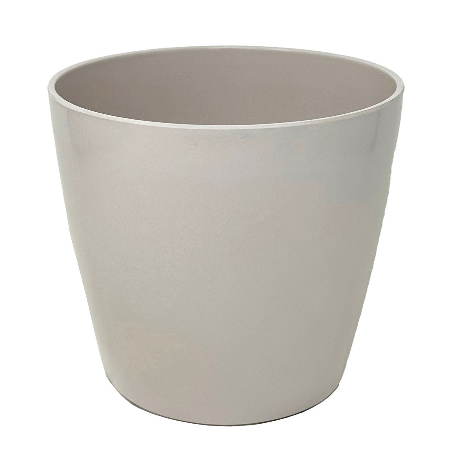 Self-Watering Bamboo Pot - 10" Cream Round