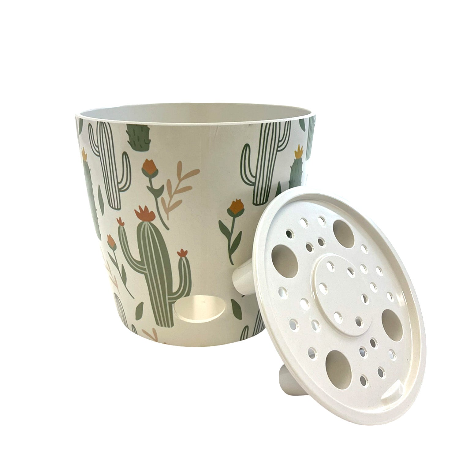 Self-Watering Bamboo Pot - 7" Cactus Round