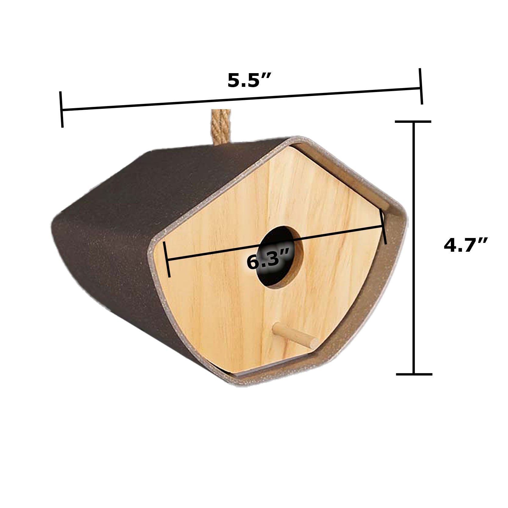 Japandi Birdhouse - 6.3" Anthracite Bamboo