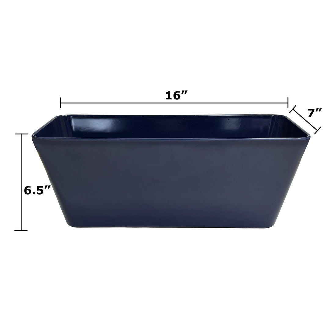 16" Rectangular Self-Watering Bamboo Planter - Indigo