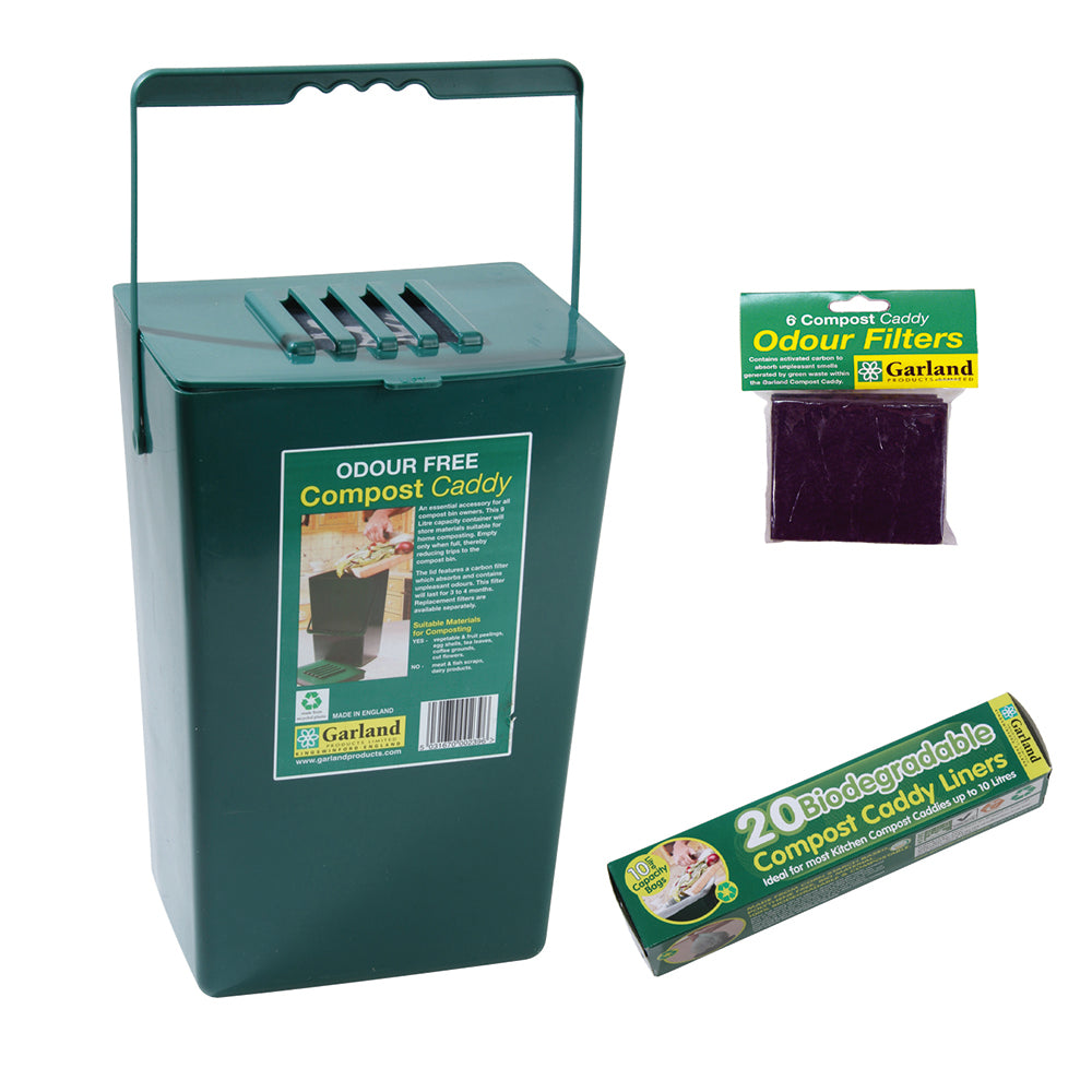 Midi Compost Caddy with Replacement Filters & Biodegradable Bags