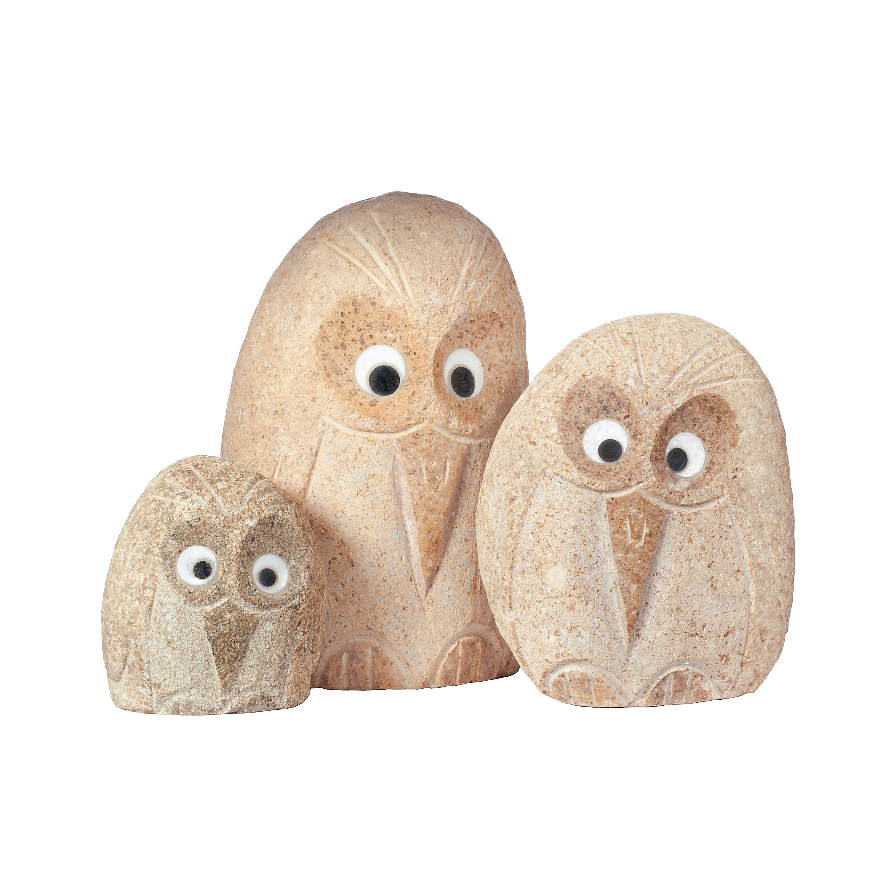 Family of Boulder Angry Birds - 3 Pcs 4"H, 6"H, 8"H,