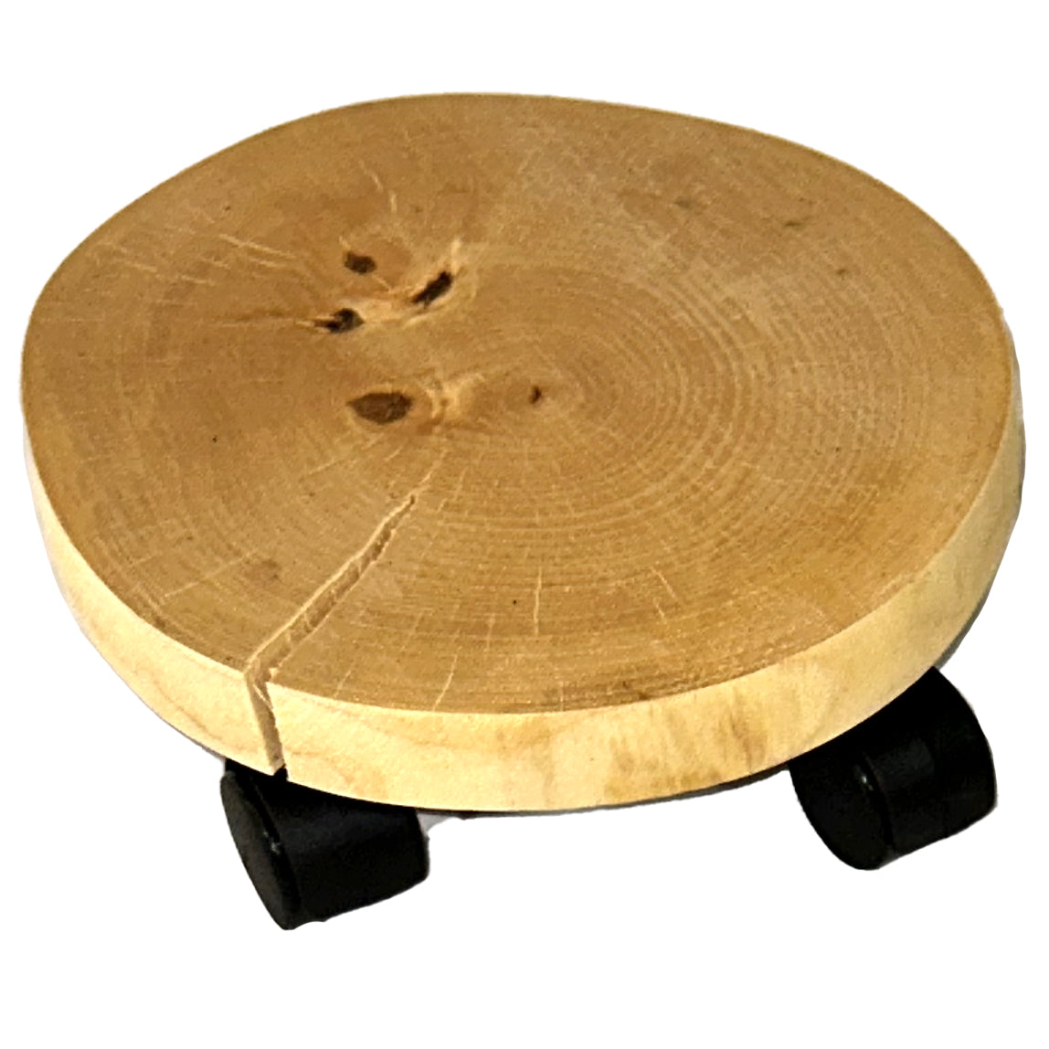 Wooden Plant Caddy - 10" Natural Birch Round