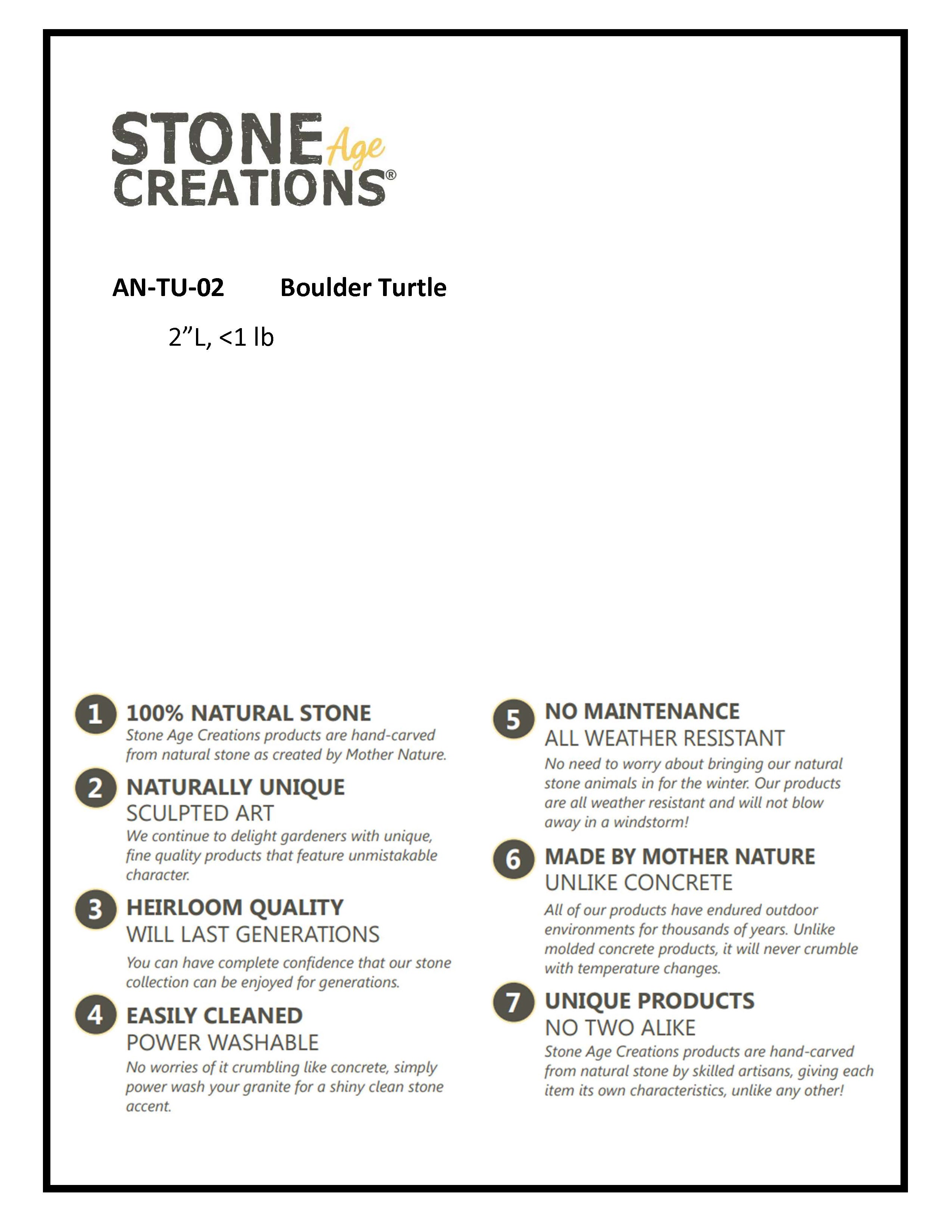 Boulder Turtle - 2" H