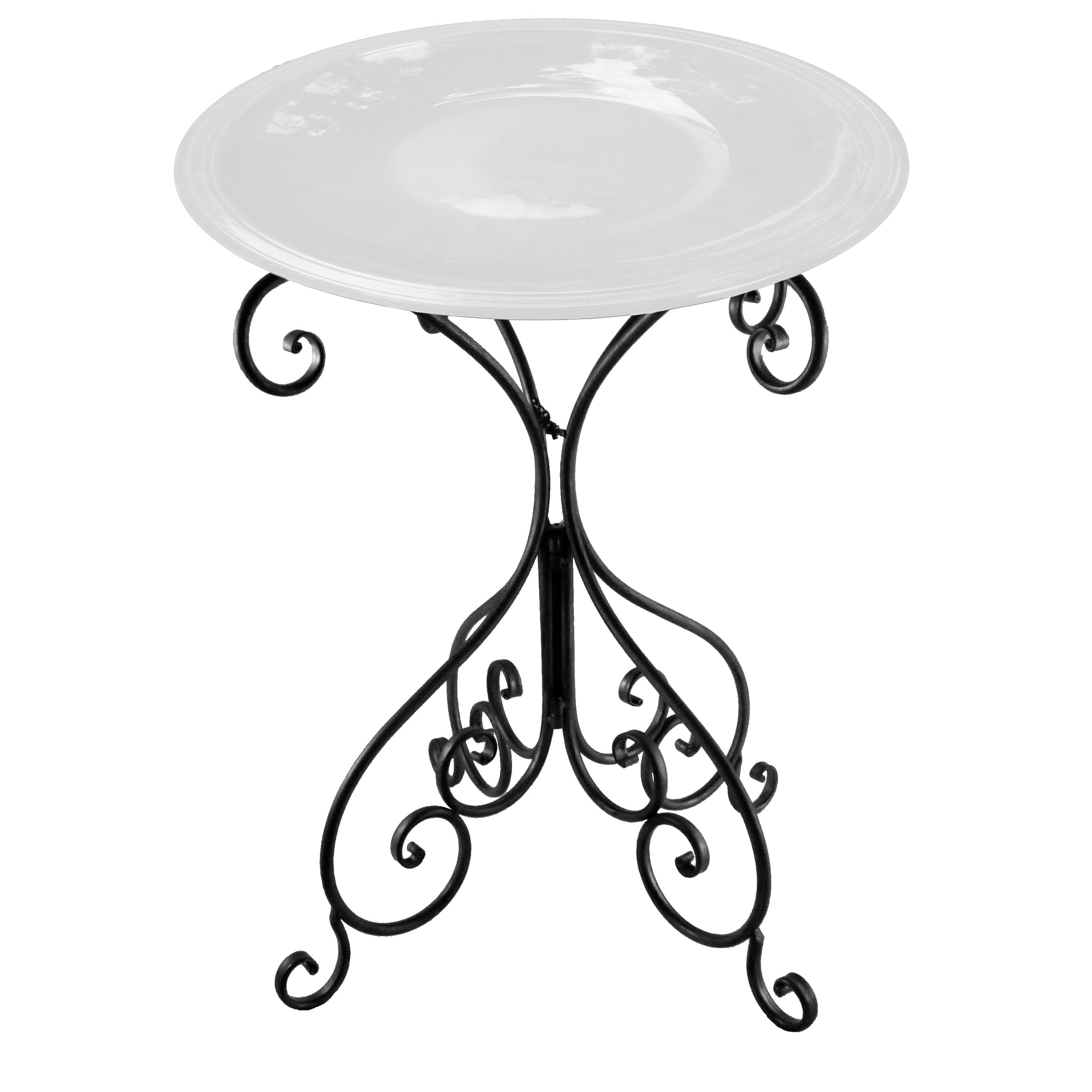Black Metal Birdbath Base - 25"