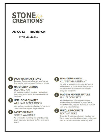 Boulder Cat - 12" H