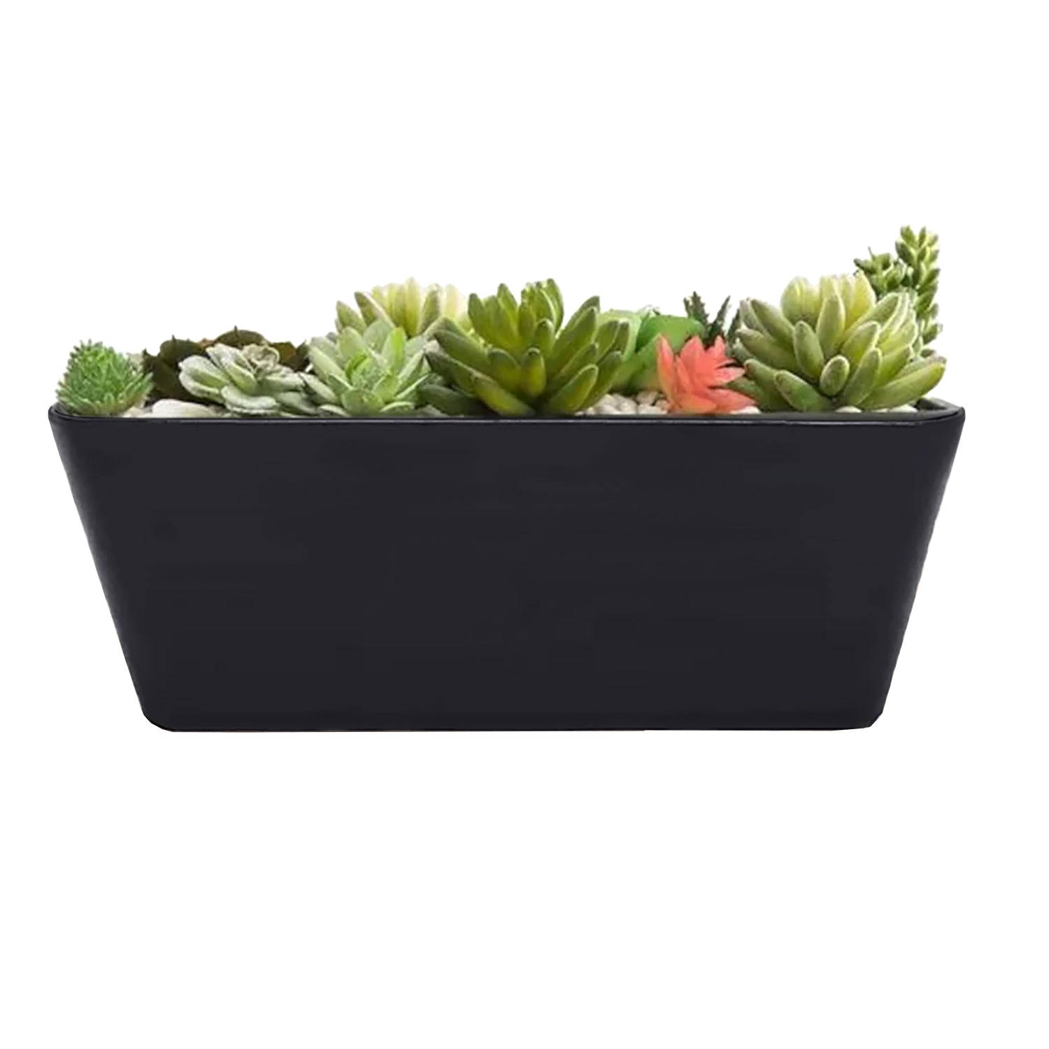 16" Rectangular Self-Watering Bamboo Planter - Black
