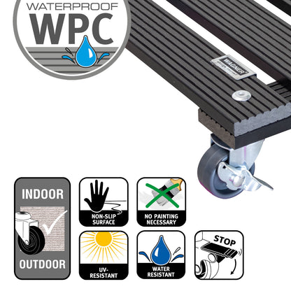 Wagner Waterproof Plant Caddy - 11.4" Gray Square