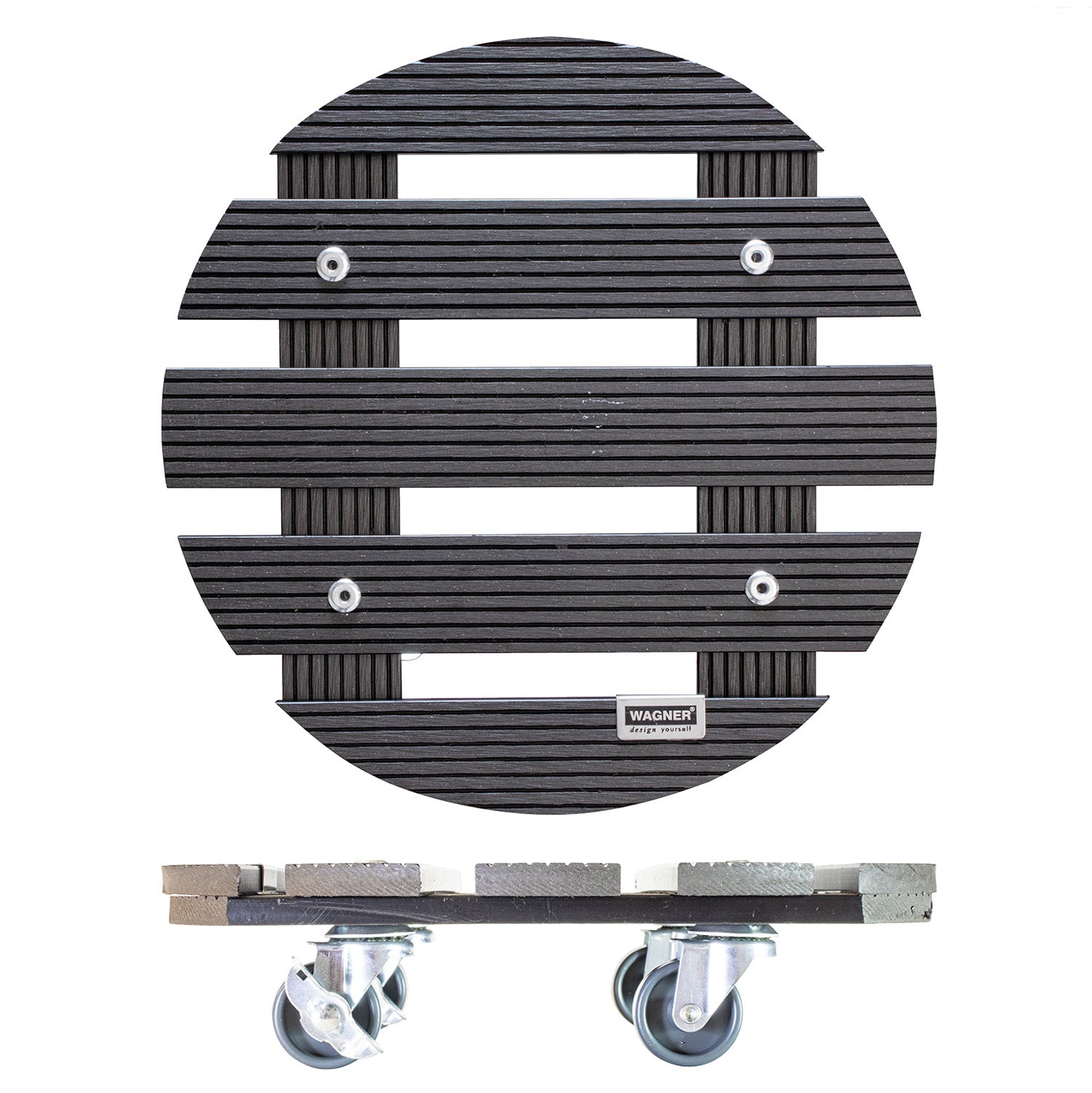 Wagner Waterproof Plant Caddy - 11.4" Gray Round