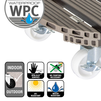 Wagner Waterproof Plant Caddy - 15.1" Taupe Round