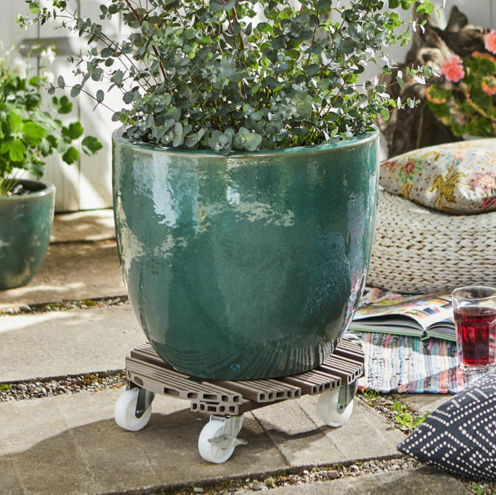 Wagner Waterproof Plant Caddy - 15.1" Taupe Round