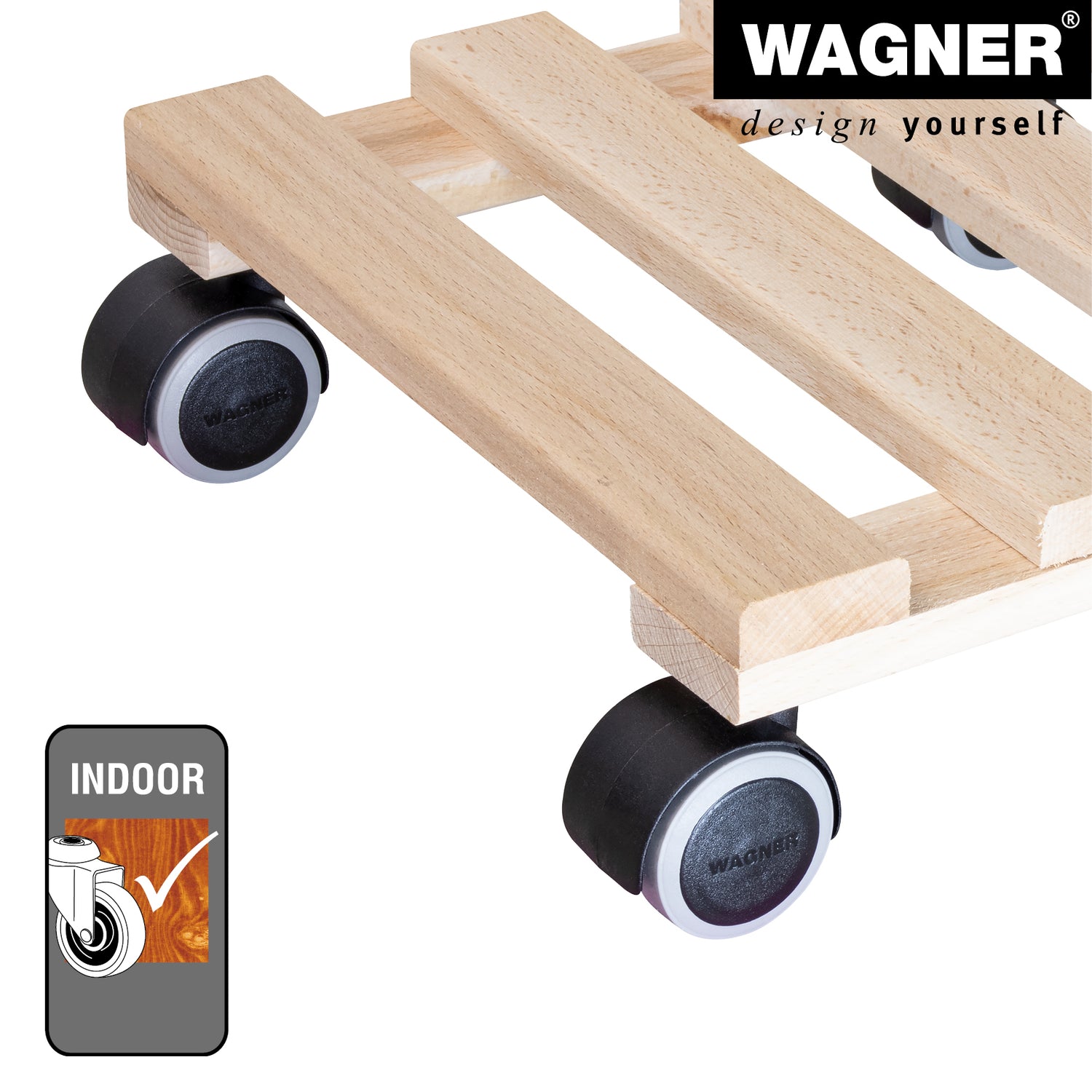 Wooden Plant Caddy - 10" Natural Square