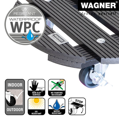 Wagner Waterproof Plant Caddy - 11.4" Gray Round