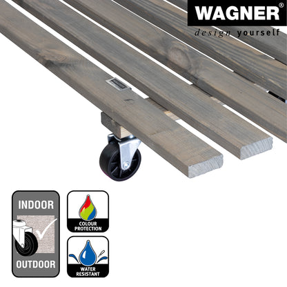 Wooden Plant Caddy - 11.5" x 31" Gray Rectangle