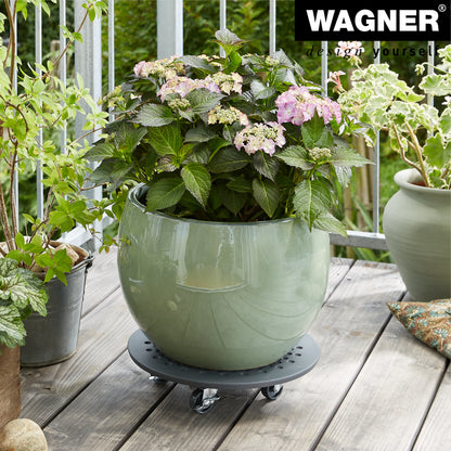 Charcoal Stone Plant Caddy - 13.4" Round