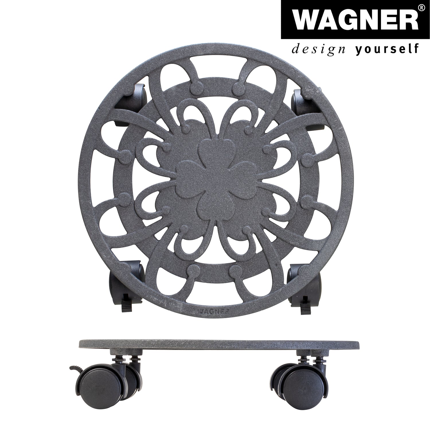 Cast Iron Plant Caddy - 11.4" Slate Gray Round