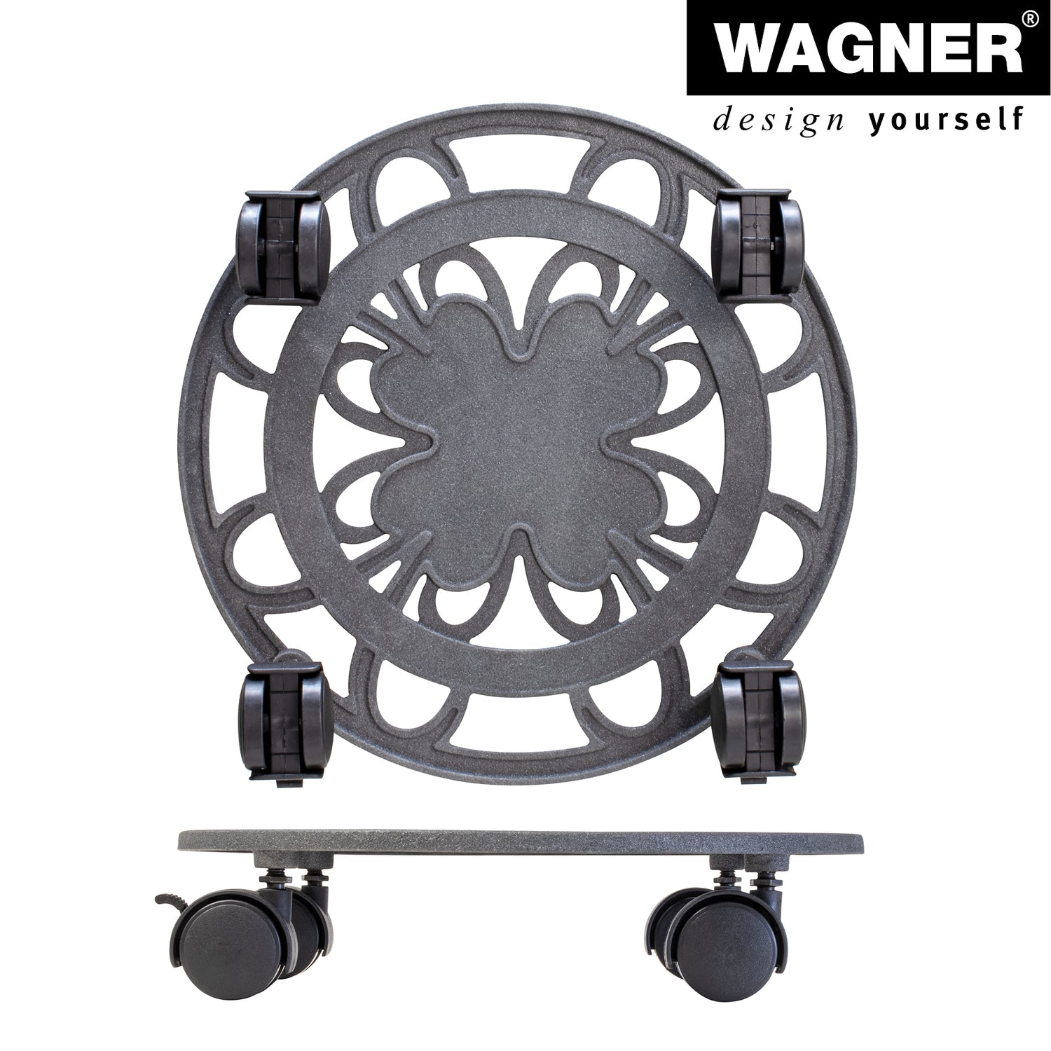 Cast Iron Plant Caddy - 11.4" Slate Gray Round