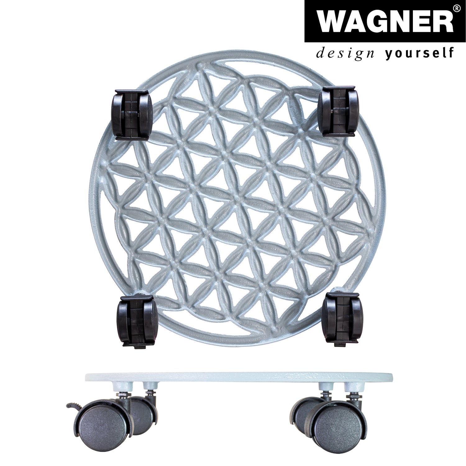 Cast Iron Plant Caddy - 11.4" Smoke Gray Round