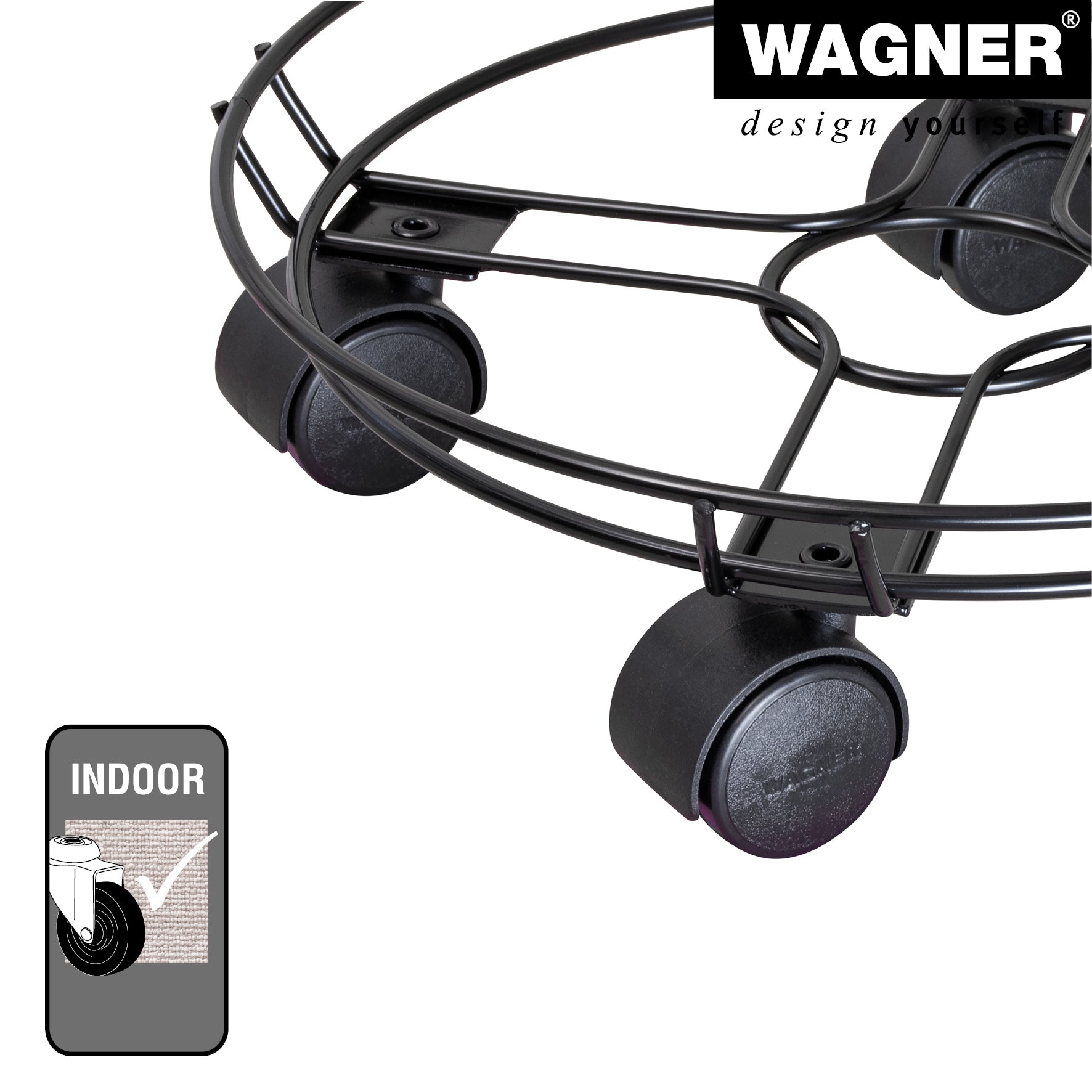 Wire Plant Caddy - 11.8" Black Round