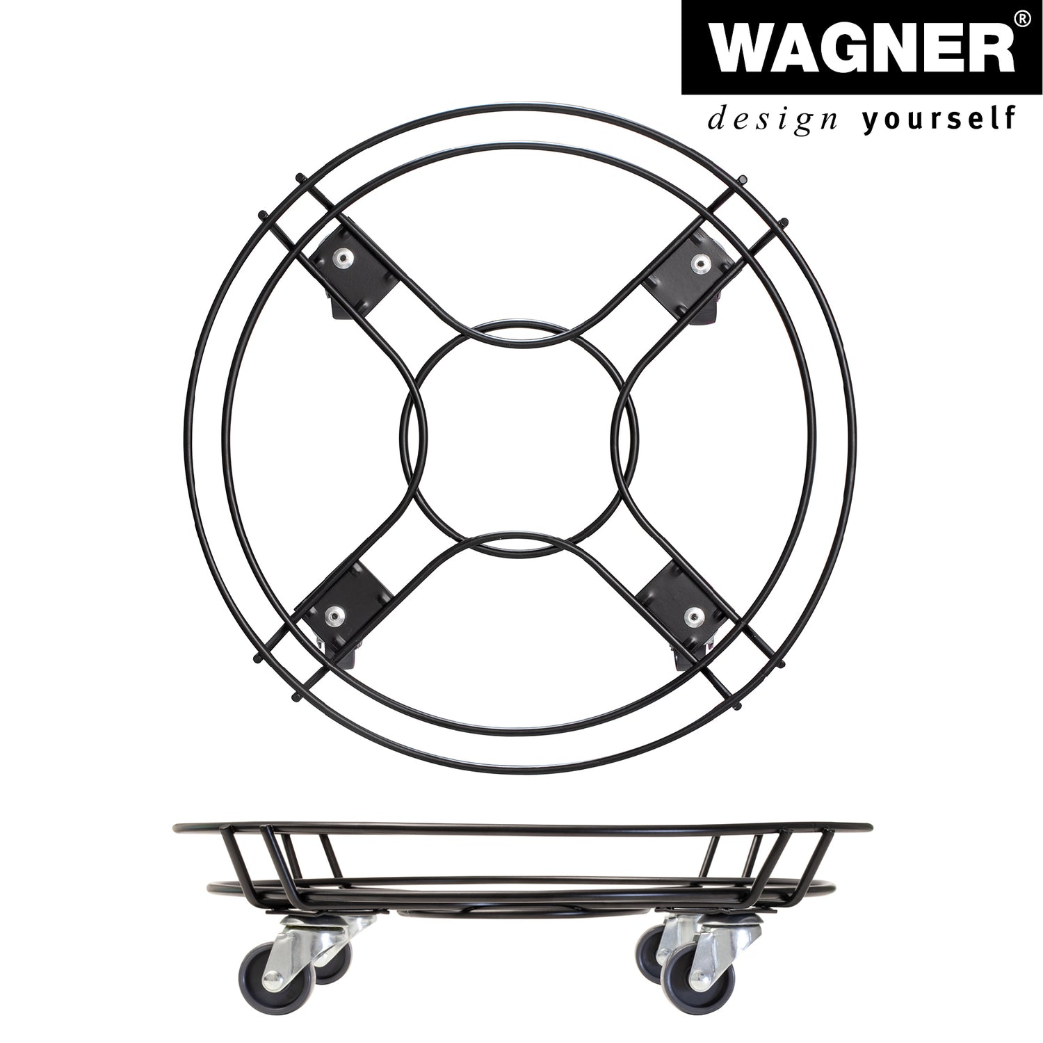 Steel Wire Plant Caddy - 15" Black Round