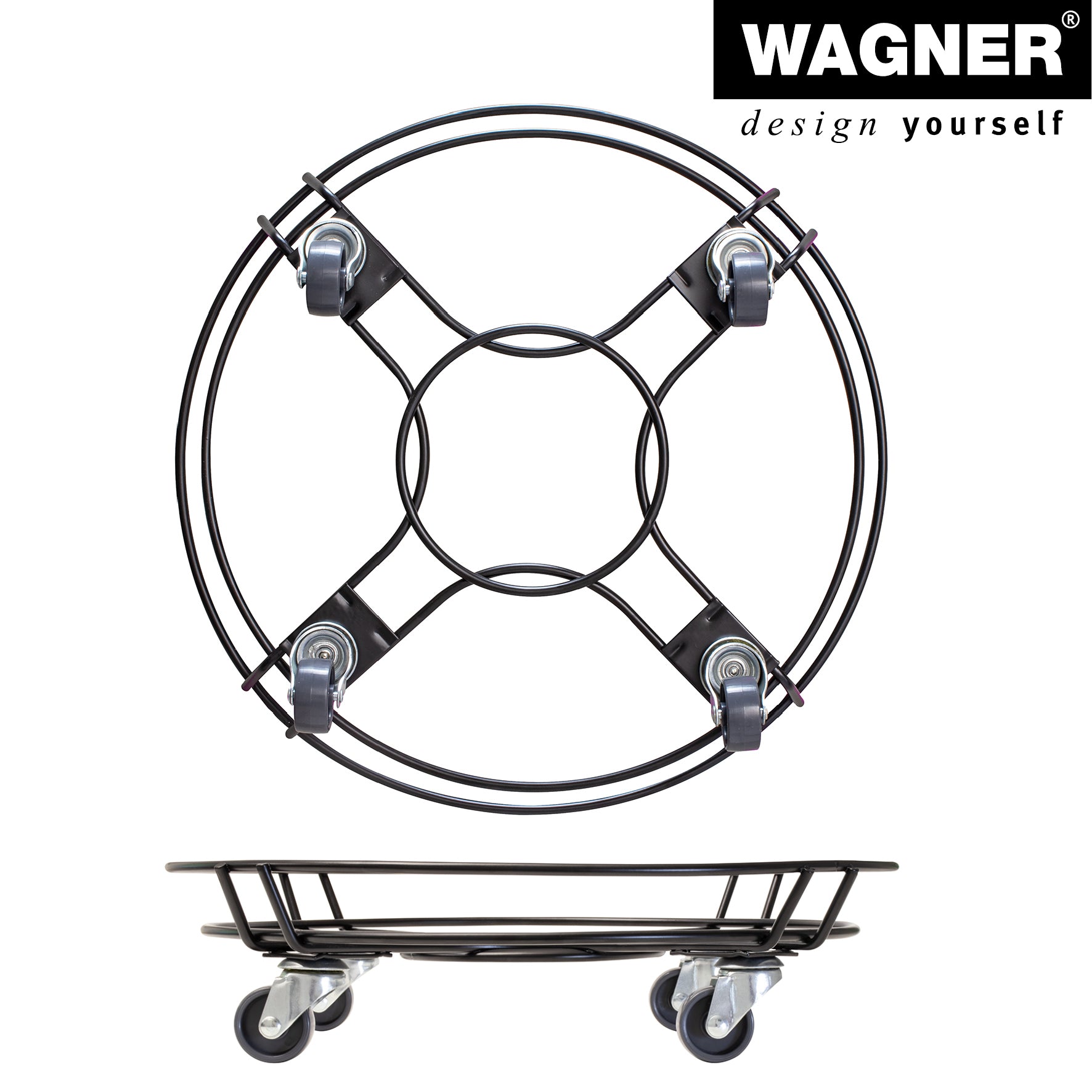 Steel Wire Plant Caddy - 15" Black Round