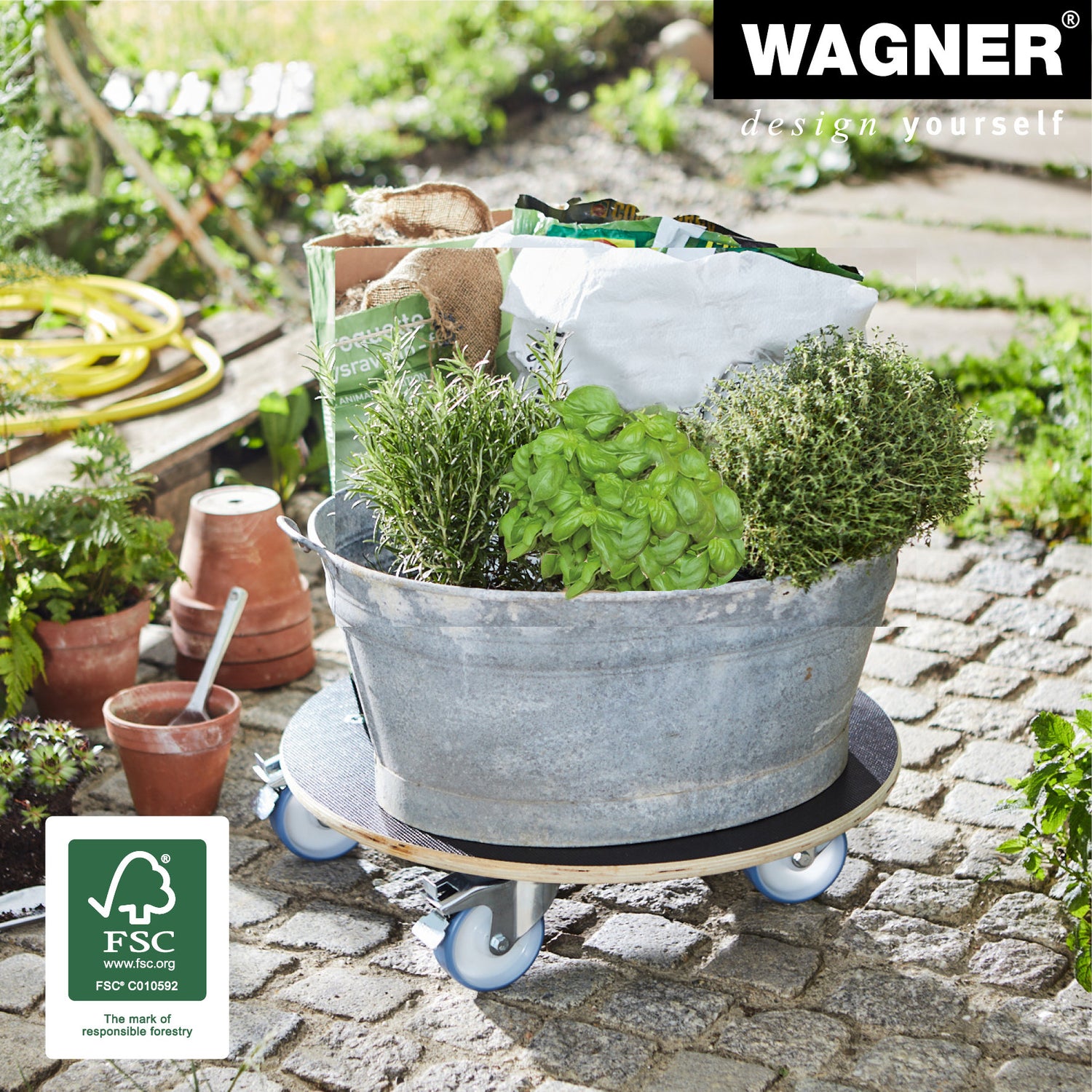 MaxiGrip Plant Caddy- 22.8" Black Round