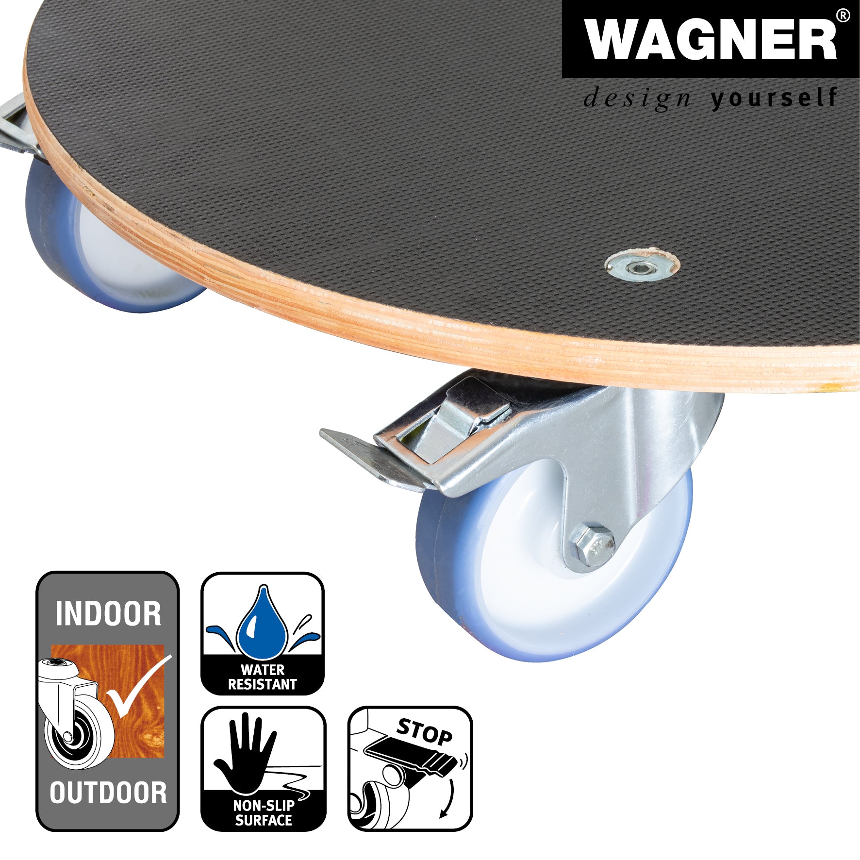 MaxiGrip Plant Caddy- 22.8" Black Round