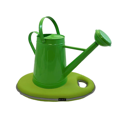 Metal Watering Can &amp; Memory Foam Kneel Cushion Combo - 2.1 gal Green
