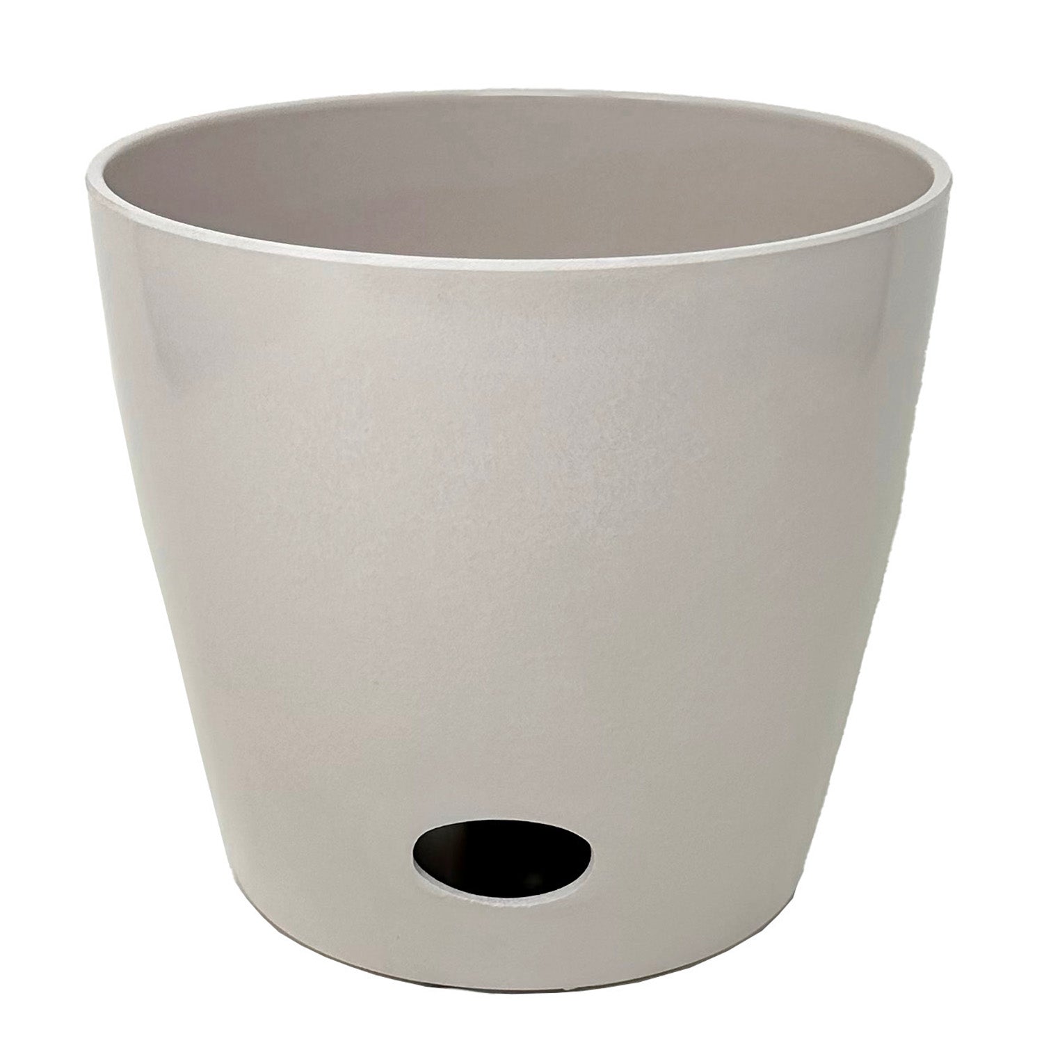 Self-Watering Bamboo Pot - 10" Cream Round