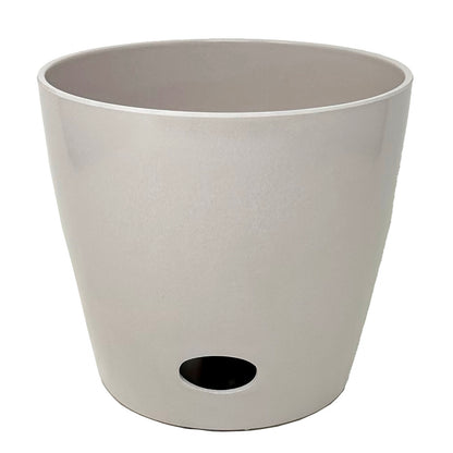 Self-Watering Bamboo Pot - 10" Cream Round