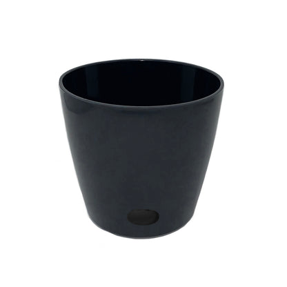 5" Round Self-Watering Bamboo Pot - Black