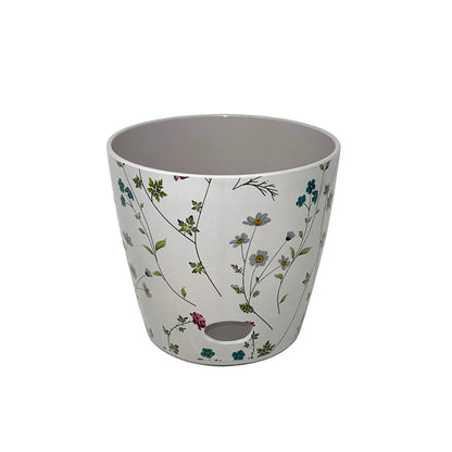 5" Round Self-Watering Bamboo Pot - Wildflower