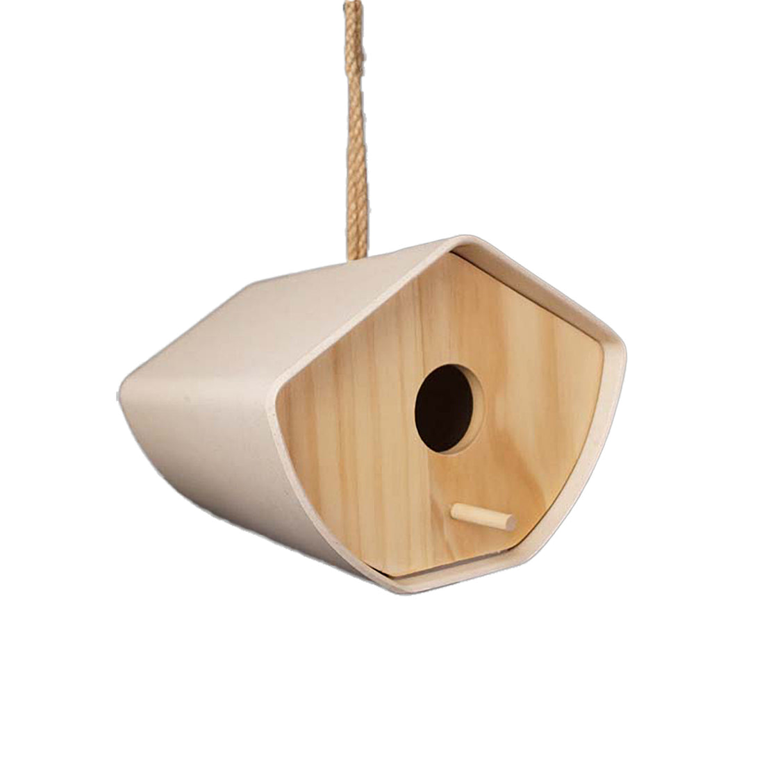 Japandi Birdhouse - 6.3" Natural Bamboo