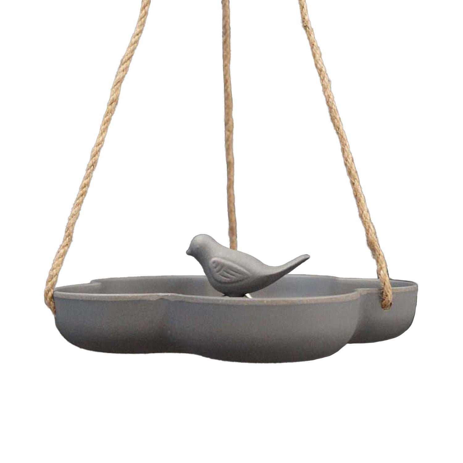 Hanging Bird Bath/Feeder - 9.2" Anthracite Bamboo