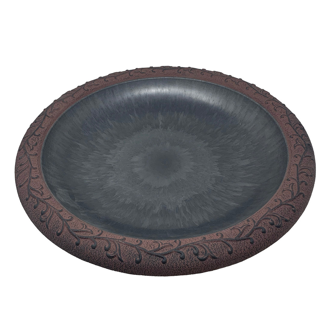 Slate/Wine Fiber Clay Birdbath Bowl - 19" dia