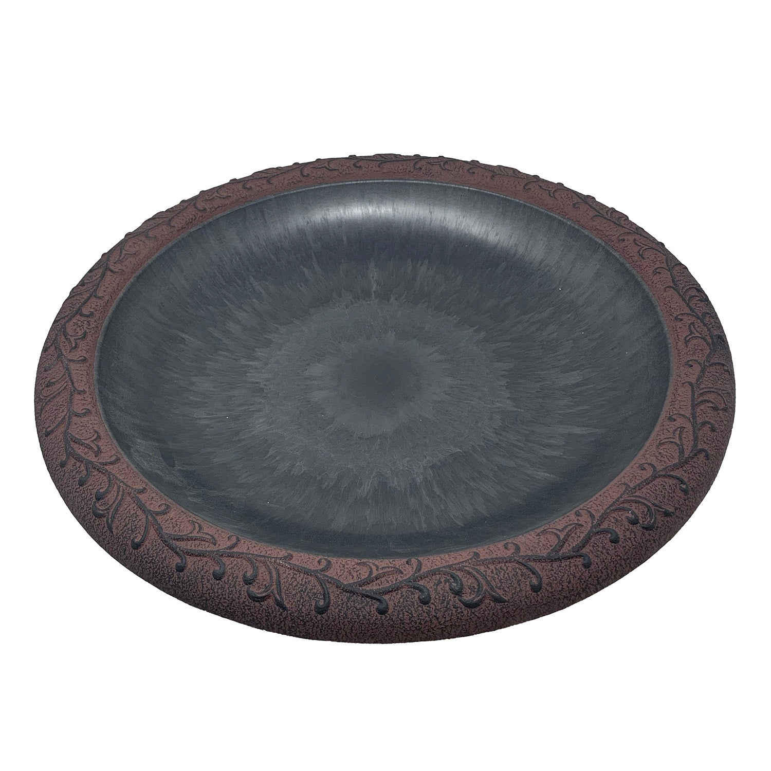 Slate/Wine Fiber Clay Birdbath Bowl - 19" dia