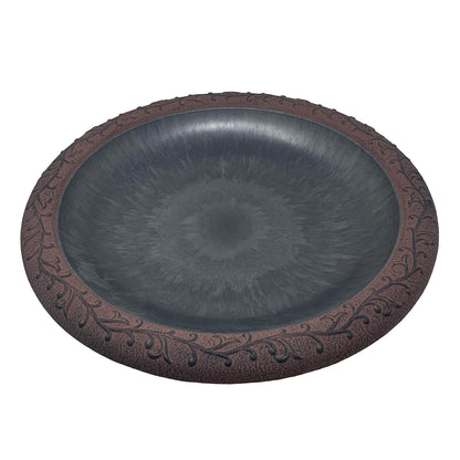 Slate/Wine Fiber Clay Birdbath Bowl - 19" dia