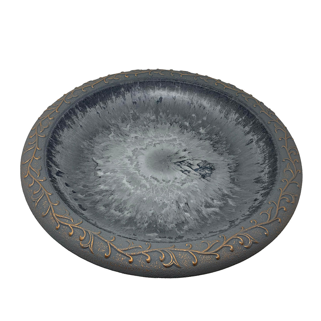 Dove Gray Fiber Clay Birdbath Bowl - 19" dia