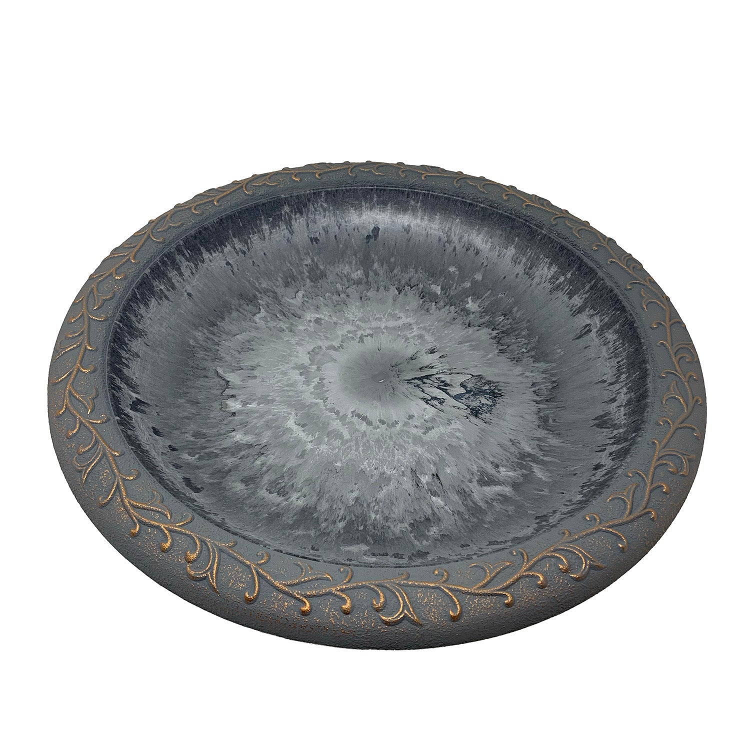 Dove Gray Fiber Clay Birdbath Bowl - 19" dia