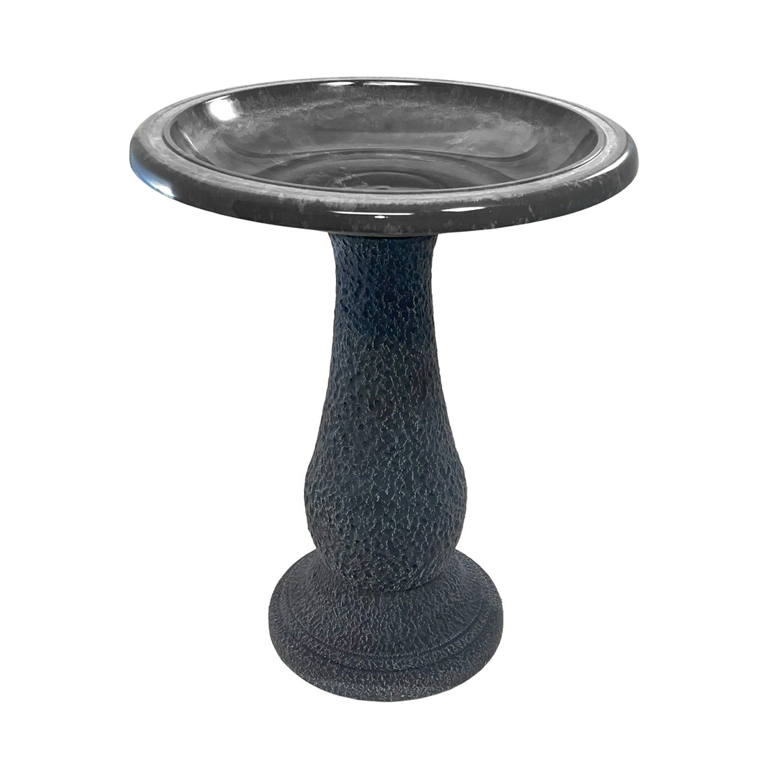 Gray Fiber Clay Birdbath m- 24"