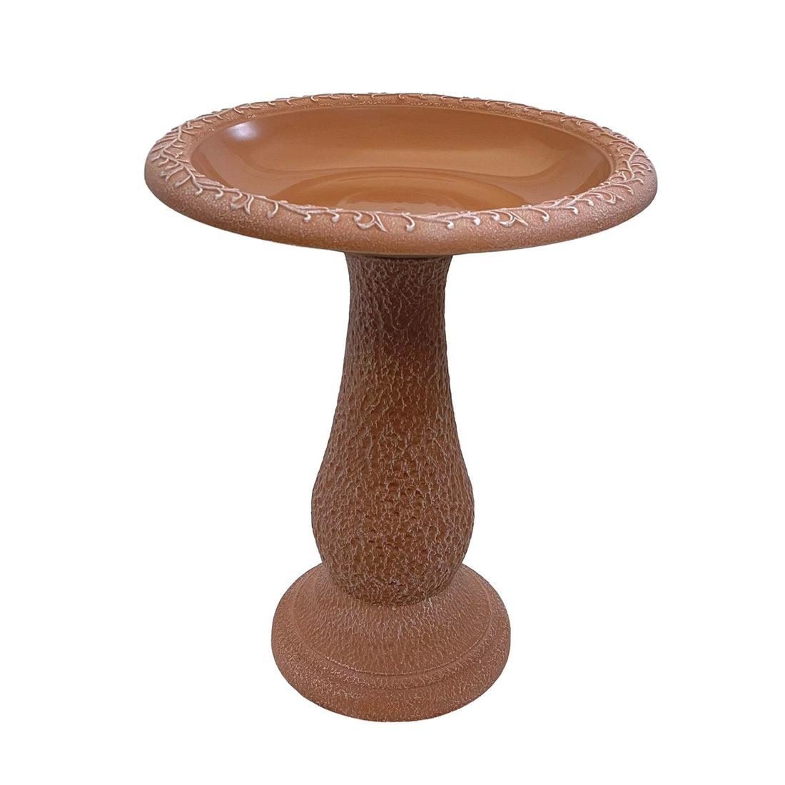 Terra Cotta Fiber Clay Birdbath - 24"